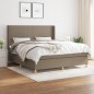 vidaXL Boxspringbett mit Matratze Taupe 180x200 cm Stoff vidaXL Boxspringbett mit Matratze Taupe 180x200 cm Stoff