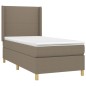 vidaXL Boxspringbett mit Matratze Taupe 90x190 cm Stoff vidaXL Boxspringbett mit Matratze Taupe 90x190 cm Stoff