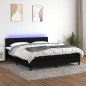vidaXL Boxspringbett mit Matratze & LED Schwarz 180x200 cm Stoff vidaXL Boxspringbett mit Matratze & LED Schwarz 180x200 cm Stoff