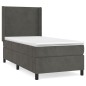 vidaXL Boxspringbett mit Matratze Dunkelgrau 90x190 cm Samt vidaXL Boxspringbett mit Matratze Dunkelgrau 90x190 cm Samt