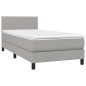 vidaXL Boxspringbett mit Matratze & LED Hellgrau 90x190 cm Stoff vidaXL Boxspringbett mit Matratze & LED Hellgrau 90x190 cm Stoff