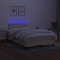 vidaXL Boxspringbett mit Matratze & LED Creme 120x200 cm Stoff vidaXL Boxspringbett mit Matratze & LED Creme 120x200 cm Stoff