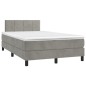 vidaXL Boxspringbett mit Matratze & LED Hellgrau 120x200 cm Samt vidaXL Boxspringbett mit Matratze & LED Hellgrau 120x200 cm Samt