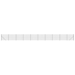 vidaXL Maschendrahtzaun mit Bodenflansch Anthrazit 2x25 m