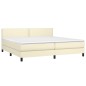 vidaXL Boxspringbett mit Matratze & LED Creme 200x200 cm Kunstleder vidaXL Boxspringbett mit Matratze & LED Creme 200x200 cm Kunstleder