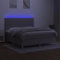 vidaXL Boxspringbett mit Matratze & LED Hellgrau 180x200 cm Stoff vidaXL Boxspringbett mit Matratze & LED Hellgrau 180x200 cm Stoff