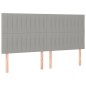 vidaXL Boxspringbett mit Matratze & LED Hellgrau 180x200 cm Stoff vidaXL Boxspringbett mit Matratze & LED Hellgrau 180x200 cm Stoff