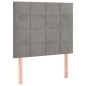 vidaXL Boxspringbett mit Matratze Hellgrau 90x200 cm Samt vidaXL Boxspringbett mit Matratze Hellgrau 90x200 cm Samt