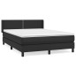 vidaXL Boxspringbett mit Matratze Schwarz 140x200 cm Kunstleder vidaXL Boxspringbett mit Matratze Schwarz 140x200 cm Kunstleder