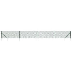 vidaXL Maschendrahtzaun mit Bodenhülsen Grün 0,8x10 m