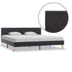 vidaXL Bettgestell Dunkelgrau Stoff 180 × 200 cm 