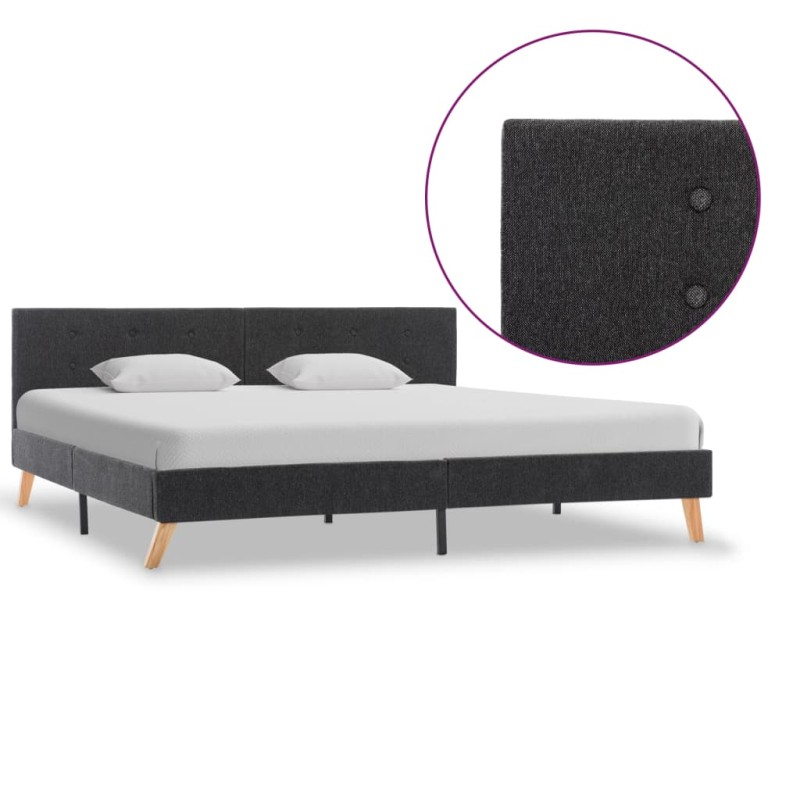 vidaXL Bettgestell Dunkelgrau Stoff 180 × 200 cm vidaXL Bettgestell Dunkelgrau Stoff 180 × 200 cm