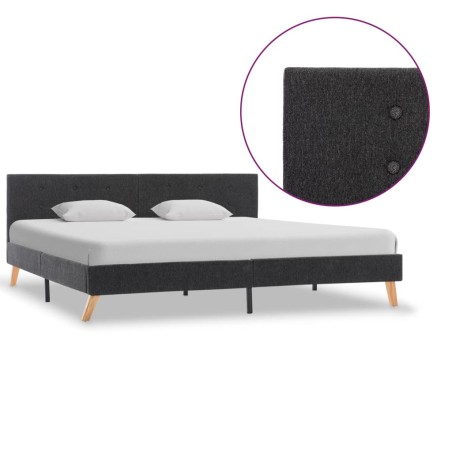 vidaXL Bettgestell Dunkelgrau Stoff 180 × 200 cm 