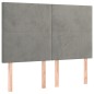 vidaXL Boxspringbett mit Matratze & LED Hellgrau 140x200 cm Samt vidaXL Boxspringbett mit Matratze & LED Hellgrau 140x200 cm Samt