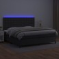 vidaXL Boxspringbett mit Matratze & LED Schwarz 200x200 cm Kunstleder vidaXL Boxspringbett mit Matratze & LED Schwarz 200x200 cm Kunstleder