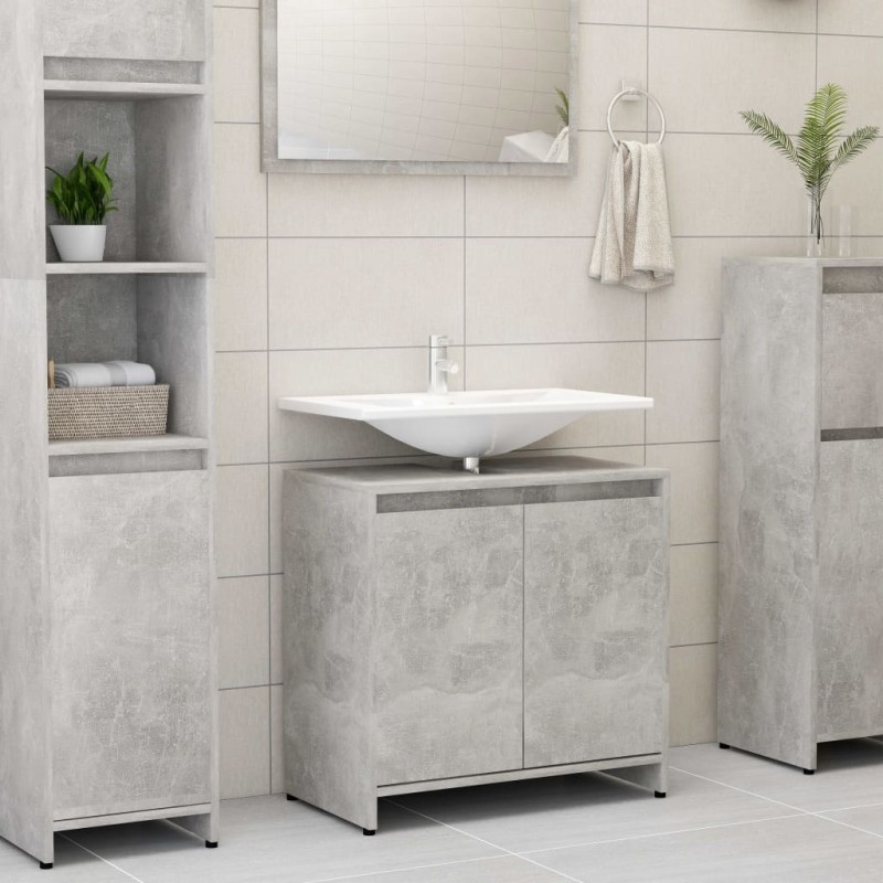 vidaXL Badezimmerschrank Betongrau 60x33x61 cm Holzwerkstoff vidaXL Badezimmerschrank Betongrau 60x33x61 cm Holzwerkstoff