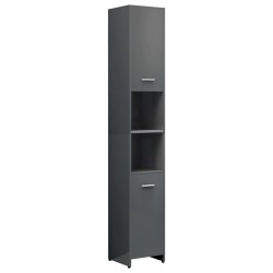 vidaXL Badezimmerschrank Hochglanz-Grau 30x30x183,5 cm Holzwerkstoff