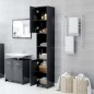 vidaXL Badezimmerschrank Hochglanz-Grau 30x30x183,5 cm Holzwerkstoff vidaXL Badezimmerschrank Hochglanz-Grau 30x30x183,5 cm Holzwerkstoff