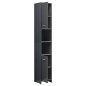 vidaXL Badezimmerschrank Hochglanz-Grau 30x30x183,5 cm Holzwerkstoff vidaXL Badezimmerschrank Hochglanz-Grau 30x30x183,5 cm Holzwerkstoff