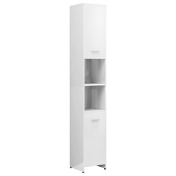vidaXL Badezimmerschrank Hochglanz-Weiß 30x30x183,5 cm Holzwerkstoff