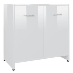 vidaXL Badezimmerschrank Hochglanz-Weiß 60x33x61 cm Holzwerkstoff