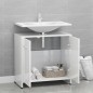 vidaXL Badezimmerschrank Hochglanz-Weiß 60x33x61 cm Holzwerkstoff vidaXL Badezimmerschrank Hochglanz-Weiß 60x33x61 cm Holzwerkstoff