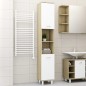 vidaXL Badezimmerschrank Weiß Sonoma-Eiche 30x30x179 cm Holzwerkstoff vidaXL Badezimmerschrank Weiß Sonoma-Eiche 30x30x179 cm Holzwerkstoff