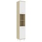vidaXL Badezimmerschrank Weiß Sonoma-Eiche 30x30x179 cm Holzwerkstoff vidaXL Badezimmerschrank Weiß Sonoma-Eiche 30x30x179 cm Holzwerkstoff
