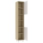 vidaXL Badezimmerschrank Weiß Sonoma-Eiche 30x30x179 cm Holzwerkstoff vidaXL Badezimmerschrank Weiß Sonoma-Eiche 30x30x179 cm Holzwerkstoff