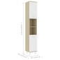 vidaXL Badezimmerschrank Weiß Sonoma-Eiche 30x30x179 cm Holzwerkstoff vidaXL Badezimmerschrank Weiß Sonoma-Eiche 30x30x179 cm Holzwerkstoff