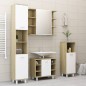 vidaXL Badezimmerschrank Weiß Sonoma-Eiche 30x30x179 cm Holzwerkstoff vidaXL Badezimmerschrank Weiß Sonoma-Eiche 30x30x179 cm Holzwerkstoff
