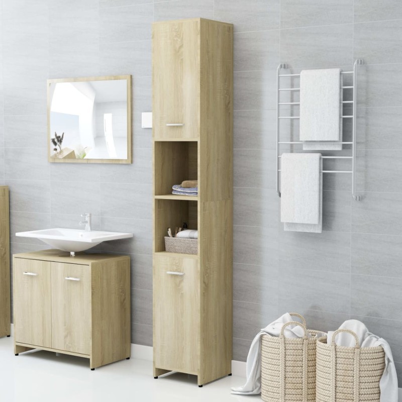 vidaXL Badezimmerschrank Sonoma-Eiche 30x30x183,5 cm Holzwerkstoff vidaXL Badezimmerschrank Sonoma-Eiche 30x30x183,5 cm Holzwerkstoff