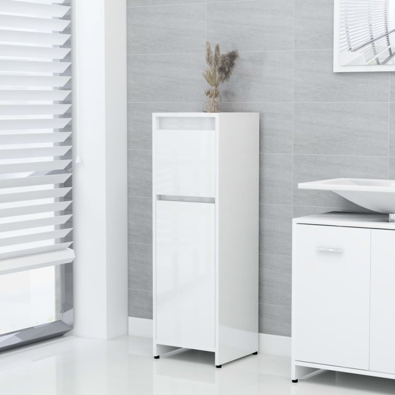 vidaXL Badezimmerschrank Hochglanz-Weiß 30x30x95 cm Holzwerkstoff vidaXL Badezimmerschrank Hochglanz-Weiß 30x30x95 cm Holzwerkstoff