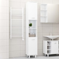 vidaXL Badezimmerschrank Hochglanz-Weiß 30x30x179 cm Holzwerkstoff