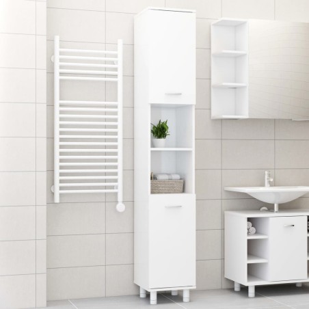 vidaXL Badezimmerschrank Hochglanz-Weiß 30x30x179 cm Holzwerkstoff