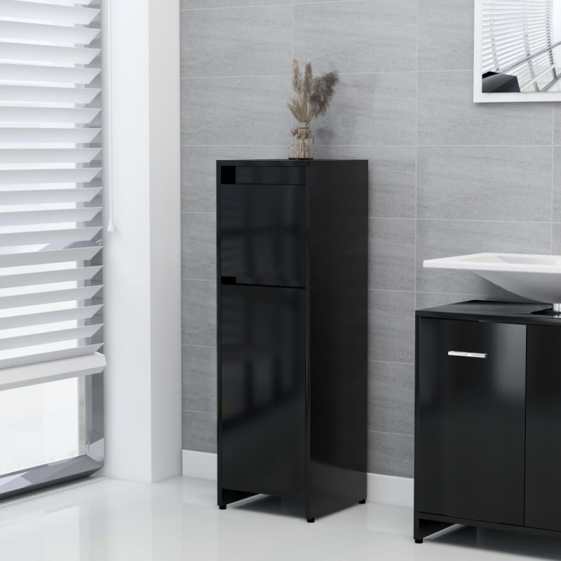 vidaXL Badezimmerschrank Schwarz 30x30x95 cm Holzwerkstoff vidaXL Badezimmerschrank Schwarz 30x30x95 cm Holzwerkstoff