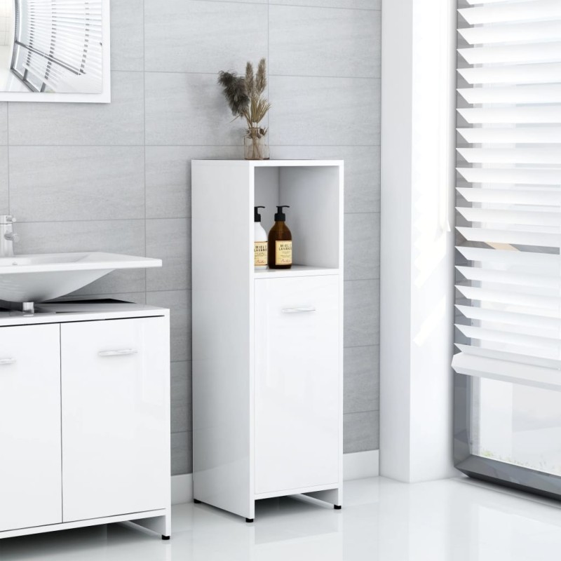 vidaXL Badezimmerschrank Hochglanz-Weiß 30x30x95 cm Holzwerkstoff vidaXL Badezimmerschrank Hochglanz-Weiß 30x30x95 cm Holzwerkstoff