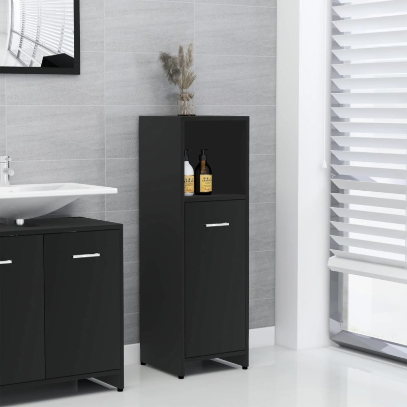 vidaXL Badezimmerschrank Schwarz 30x30x95 cm Holzwerkstoff vidaXL Badezimmerschrank Schwarz 30x30x95 cm Holzwerkstoff