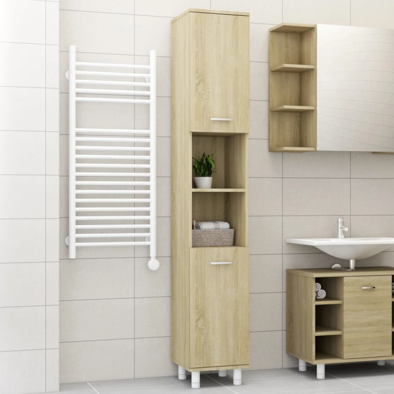 vidaXL Badezimmerschrank Sonoma-Eiche 30x30x179 cm Holzwerkstoff vidaXL Badezimmerschrank Sonoma-Eiche 30x30x179 cm Holzwerkstoff