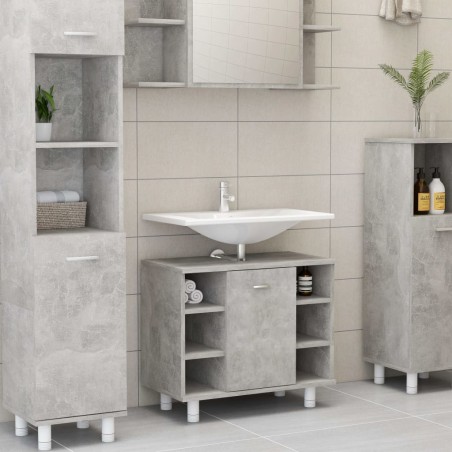 vidaXL Badezimmerschrank Betongrau 60x32x53,5 cm Holzwerkstoff