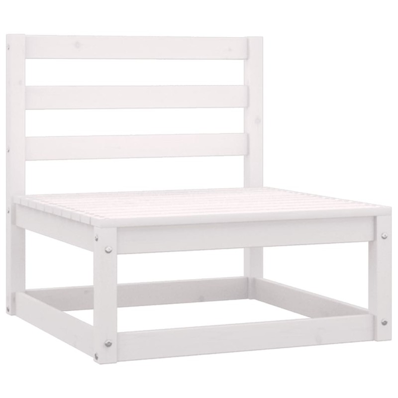 Garten-Mittelsofa mit Anthrazit Kissen Weiß Massivholz Kiefer Garten-Mittelsofa mit Anthrazit Kissen Weiß Massivholz Kiefer