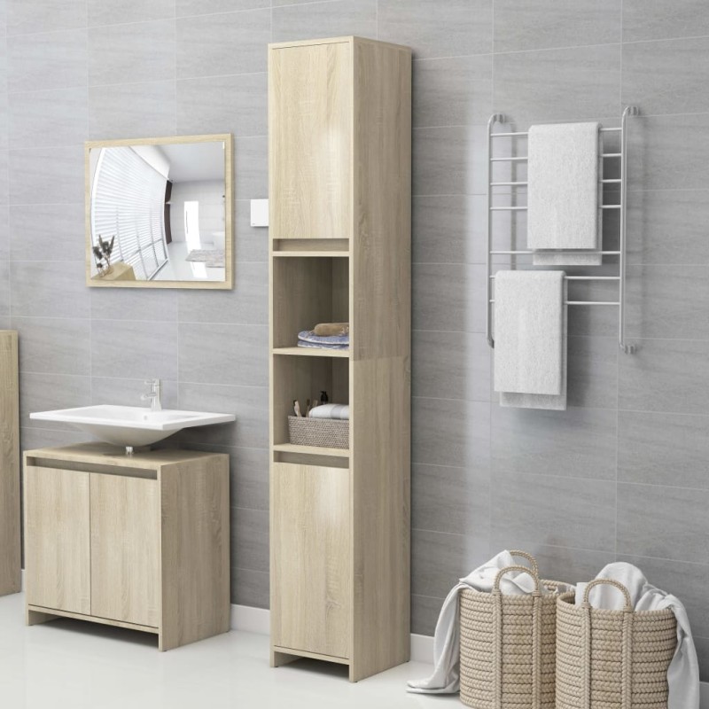 vidaXL Badezimmerschrank Sonoma-Eiche 30x30x183,5 cm Holzwerkstoff vidaXL Badezimmerschrank Sonoma-Eiche 30x30x183,5 cm Holzwerkstoff