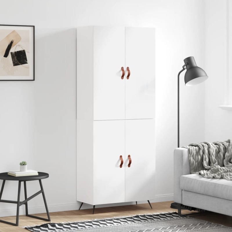 Highboard Hochglanz-Weiß 69,5x34x180 cm Holzwerkstoff Highboard Hochglanz-Weiß 69,5x34x180 cm Holzwerkstoff