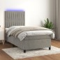 vidaXL Boxspringbett mit Matratze & LED Hellgrau 90x200 cm Samt vidaXL Boxspringbett mit Matratze & LED Hellgrau 90x200 cm Samt