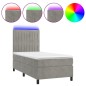 vidaXL Boxspringbett mit Matratze & LED Hellgrau 90x200 cm Samt vidaXL Boxspringbett mit Matratze & LED Hellgrau 90x200 cm Samt