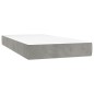 vidaXL Boxspringbett mit Matratze & LED Hellgrau 90x200 cm Samt vidaXL Boxspringbett mit Matratze & LED Hellgrau 90x200 cm Samt