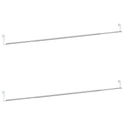 vidaXL Gardinenstangen 2 Stk. Weiß und Silbern 90-135 cm Aluminium