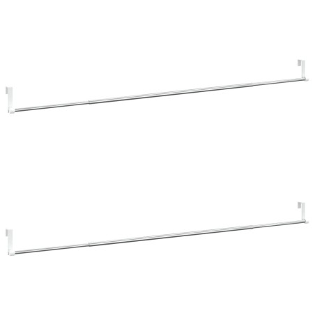 vidaXL Gardinenstangen 2 Stk. Weiß und Silbern 90-135 cm Aluminium