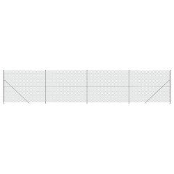 vidaXL Maschendrahtzaun mit Bodenflansch Silbern 1,4x10 m