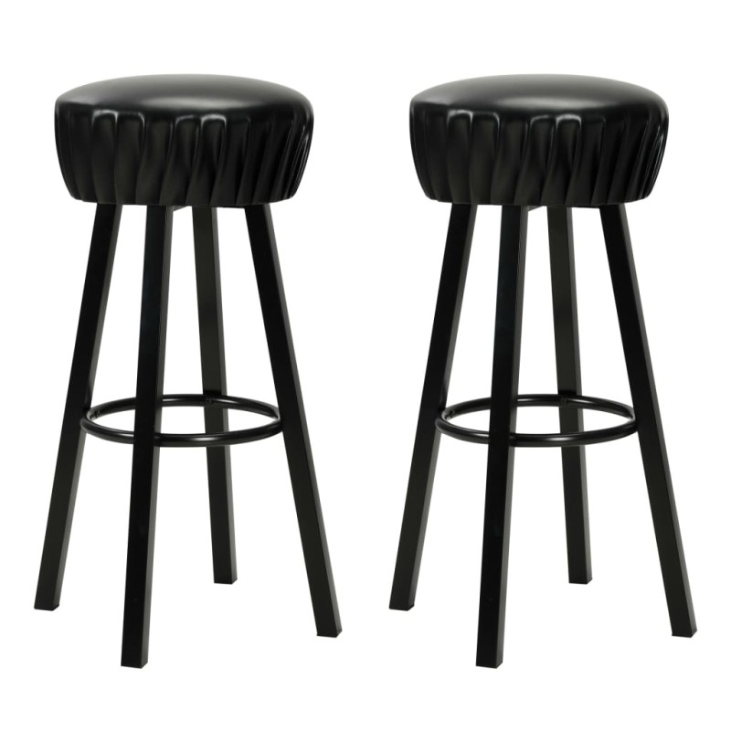 vidaXL Barhocker 2 Stk. Schwarz Kunstleder vidaXL Barhocker 2 Stk. Schwarz Kunstleder
